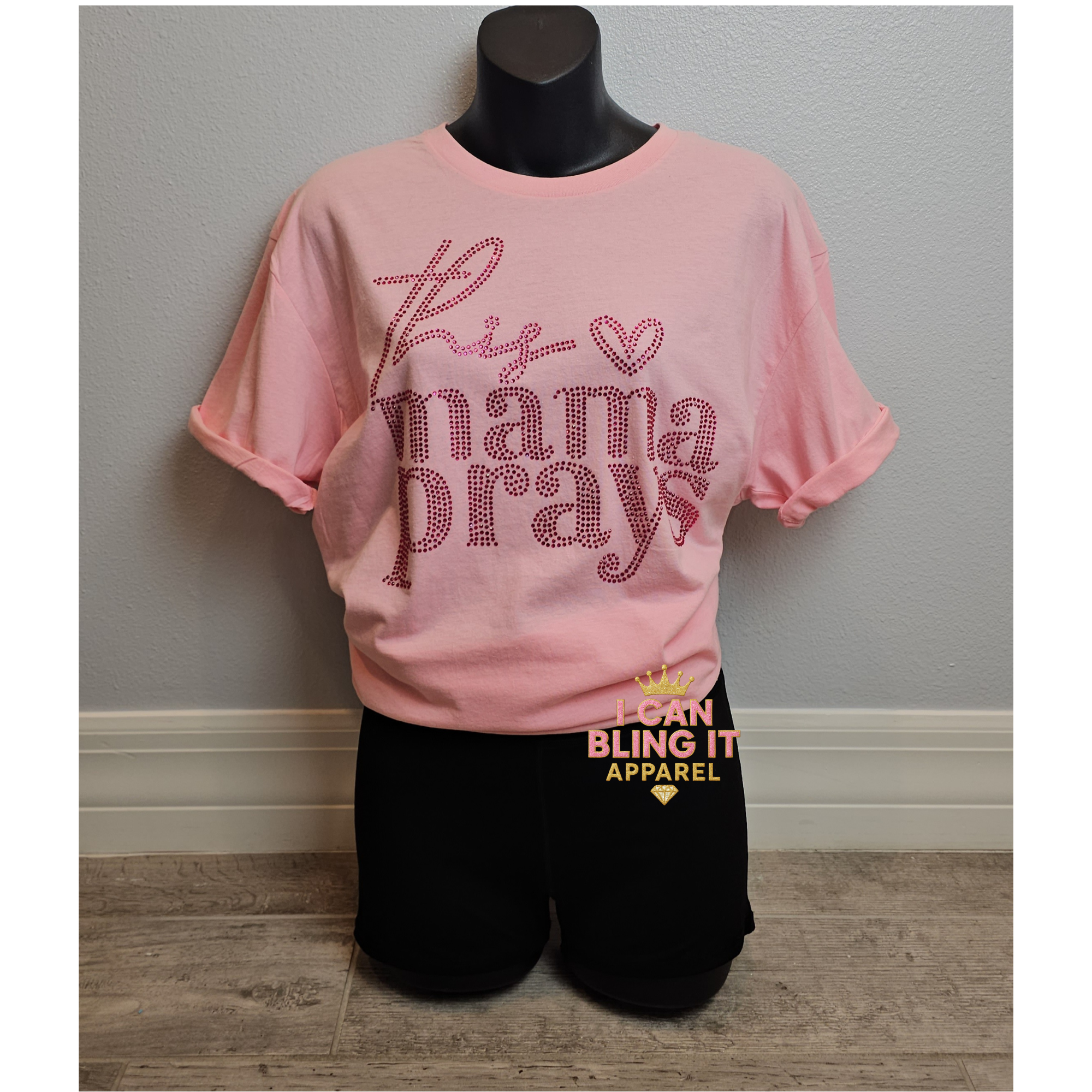 This Mama Prays Bling Tee