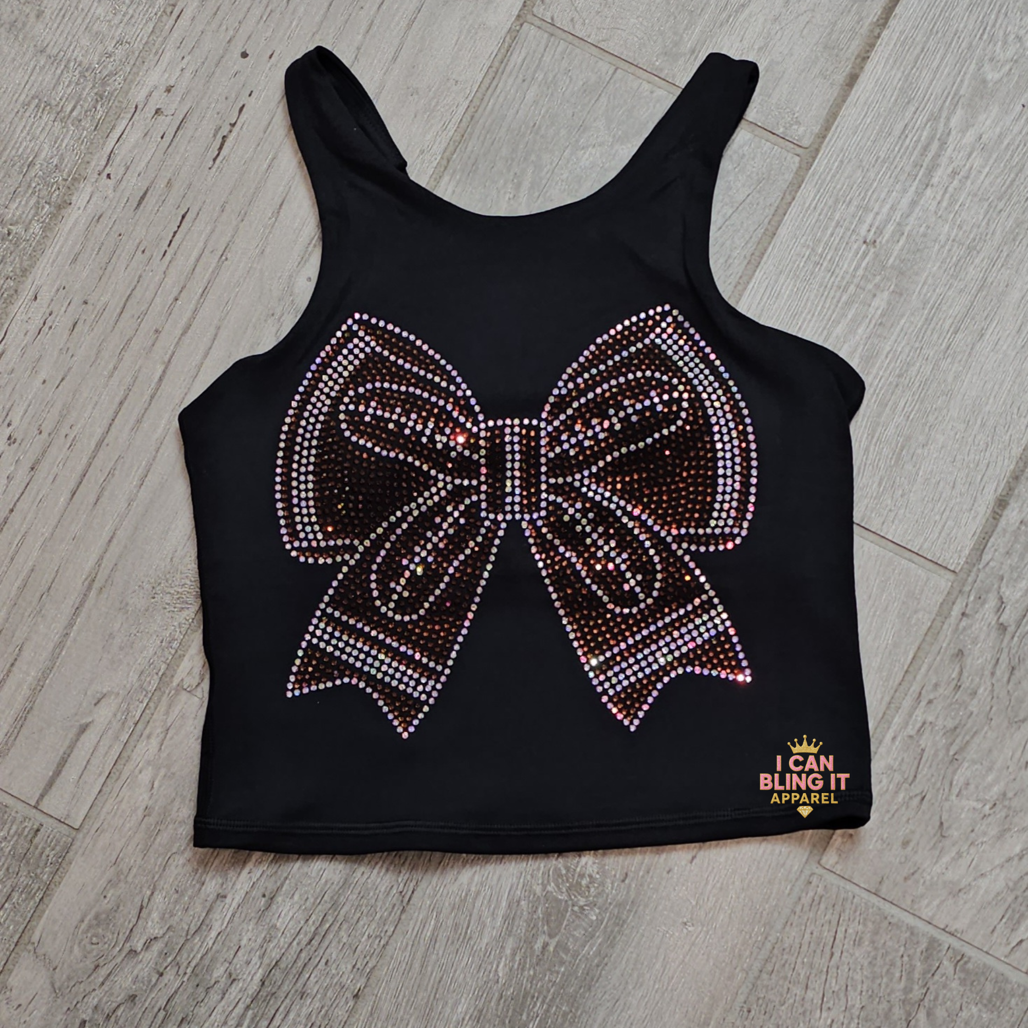 Football Bow Bling Crop Tank