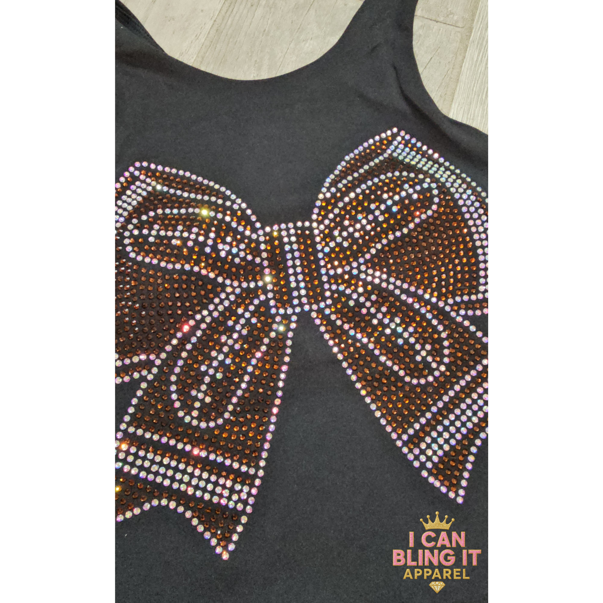 Football Bow Bling Crop Tank