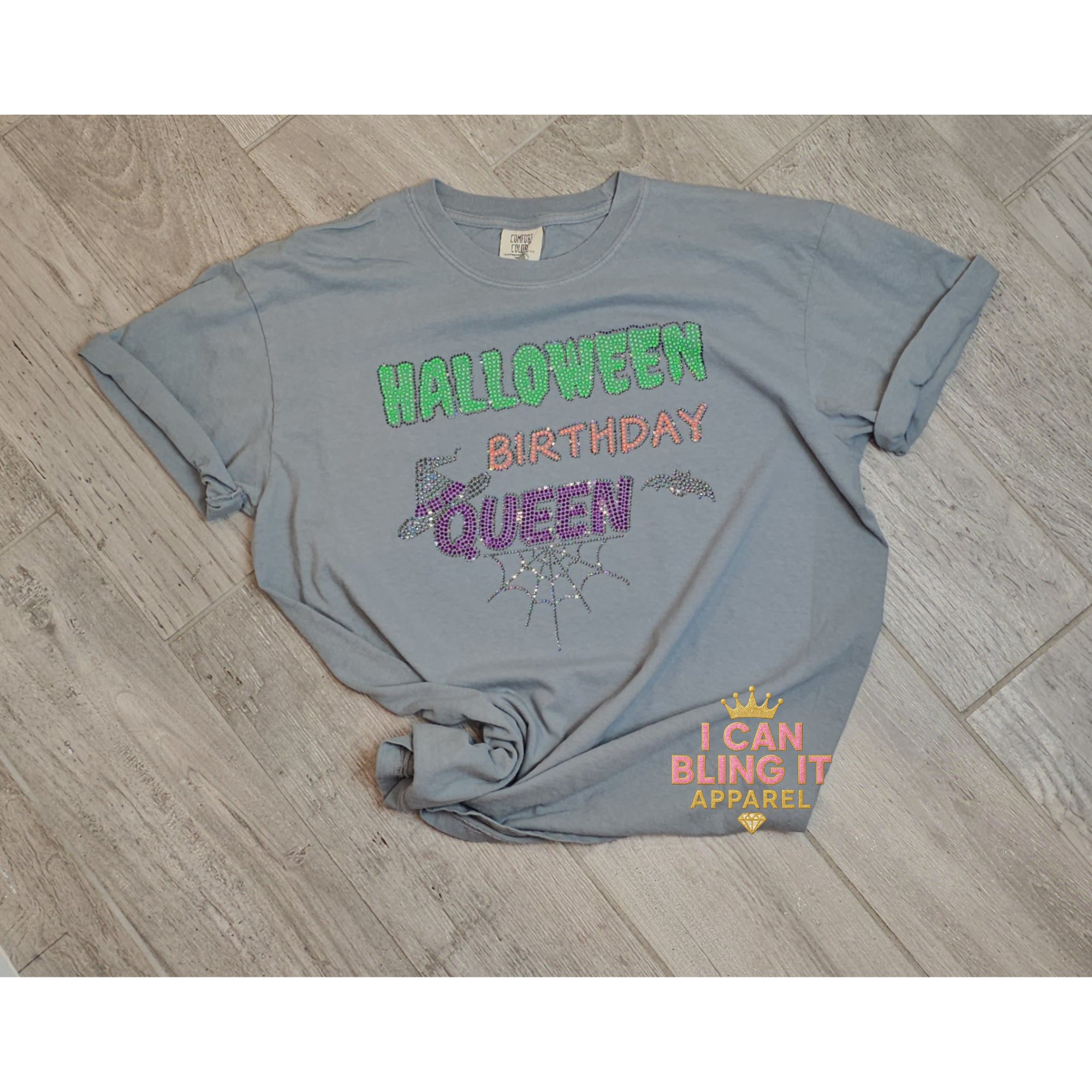 Halloween Birthday Queen Bling Tee