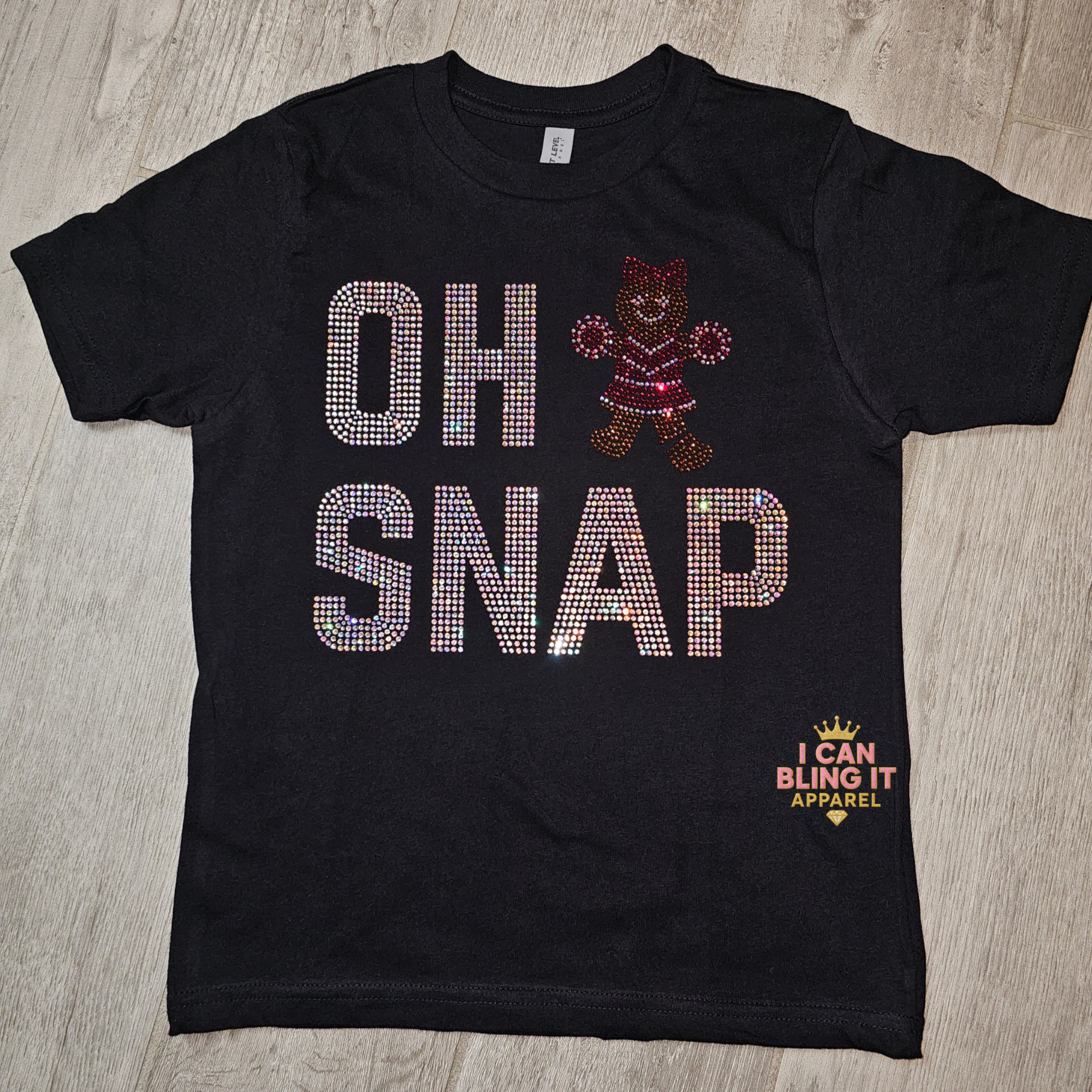 Oh Snap Gingerbread Cheerleader Bling Tee