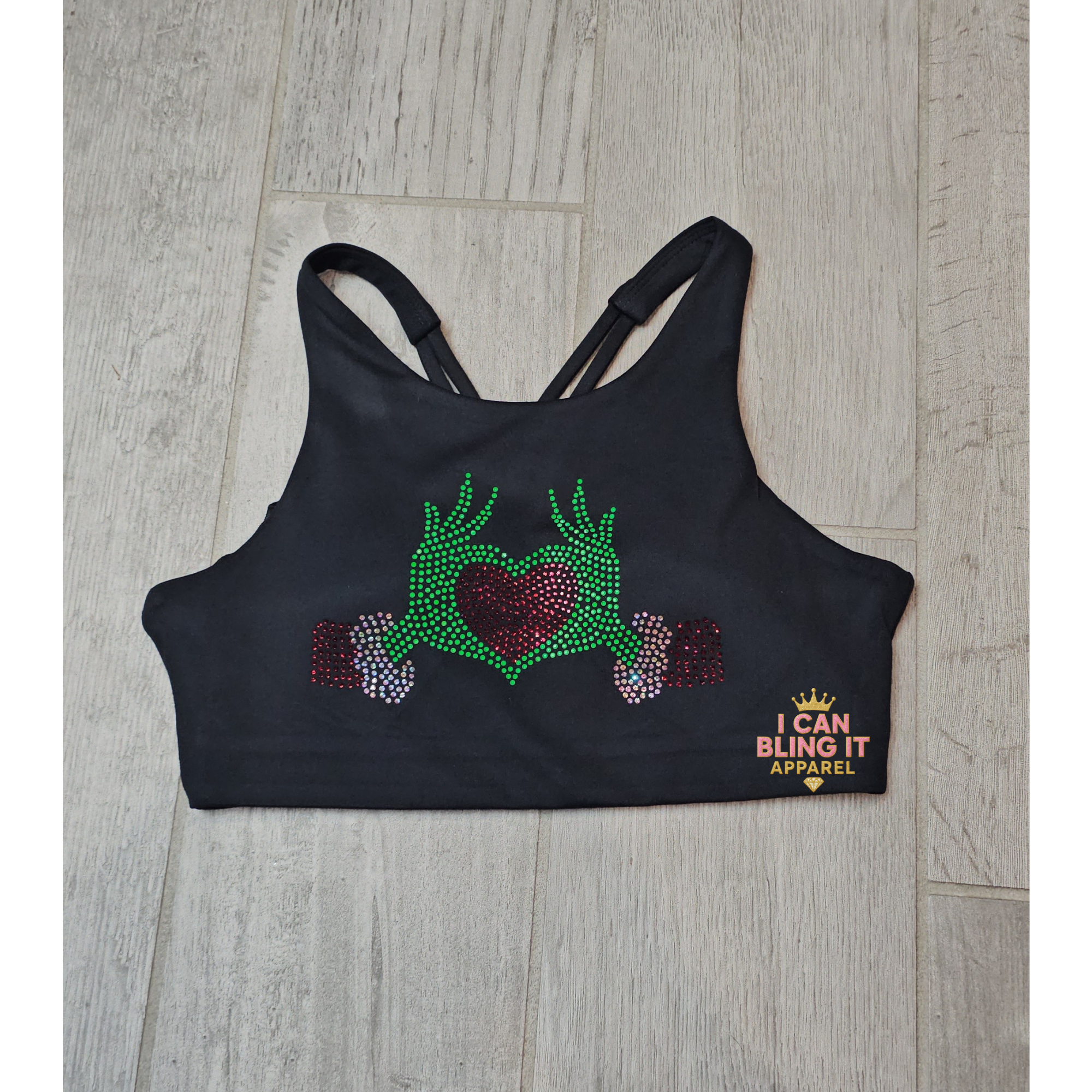 Grinch Bling Sports Bra