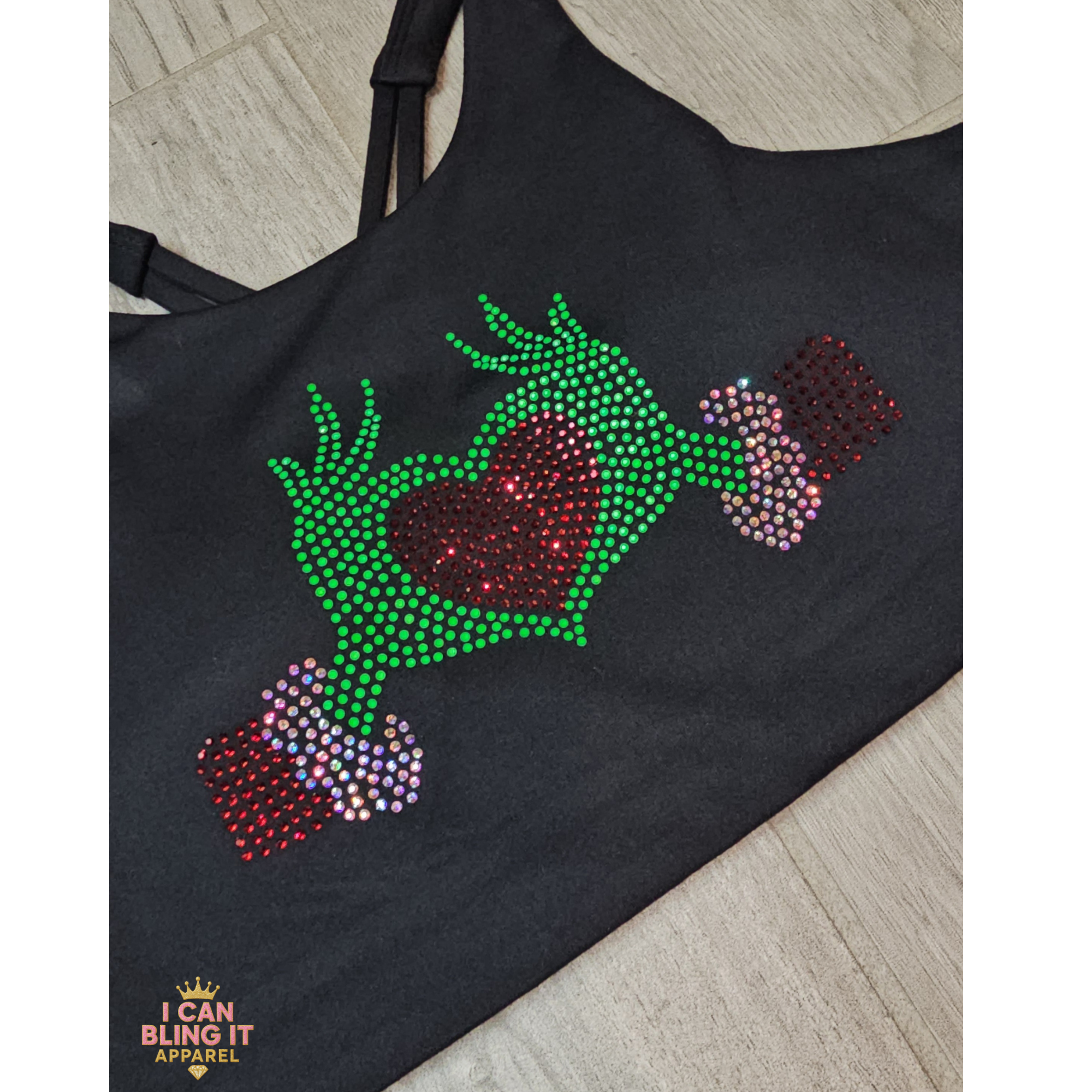 Grinch Bling Sports Bra